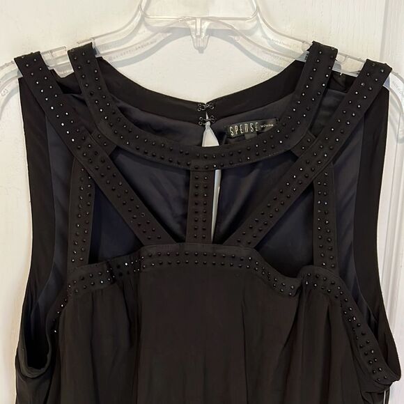 New Spense woman black strappy pantsuit with beads - Picture 4 of 10